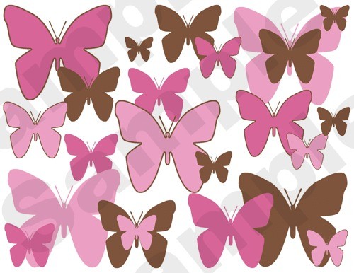   BUTTERFLIES BABY GIRL NURSERY CHILDRENS WALL BORDER STICKERS DECALS