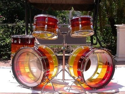   1970s LUDWIG DOUBLE BASS TEQUILA SUNRISE VISTALITE DRUM SET