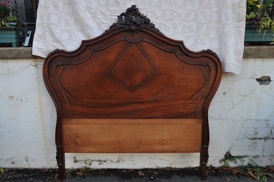 French Carved Walnut Full Size Headboard