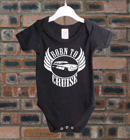 PONTIAC SAFARI WAGON 1958 BORN TO CRUISE CLASSIC CAR BABY GROW VEST 