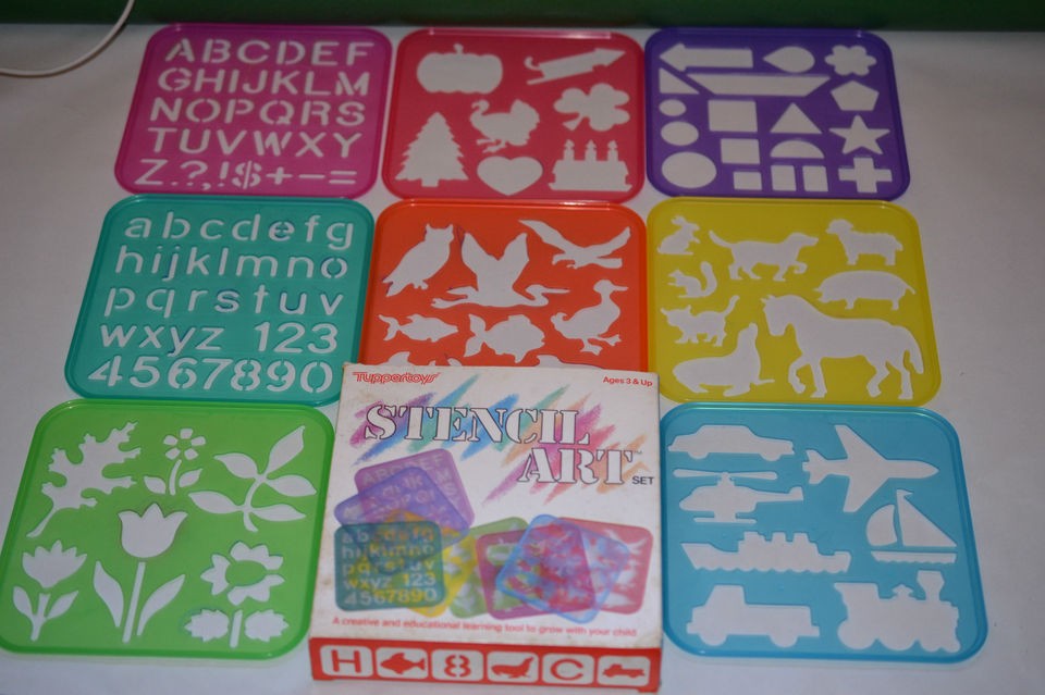 Vintage Tupperware Tuppertoys Stencil Art Set