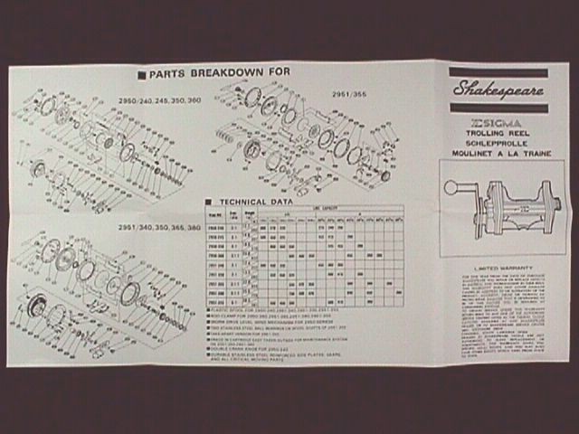 SHAKESPEARE SIGMA TROLLING REEL OWNER MANUALS   REPRO