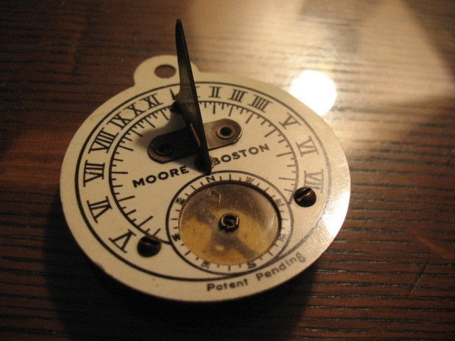 Vintage 1928 Moore Boston Sundial Pocket Compass Two Sided