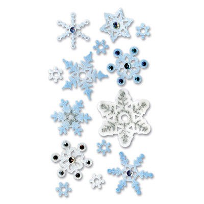 Jolees Vellum SNOWFLAKES Stickers winter glitter