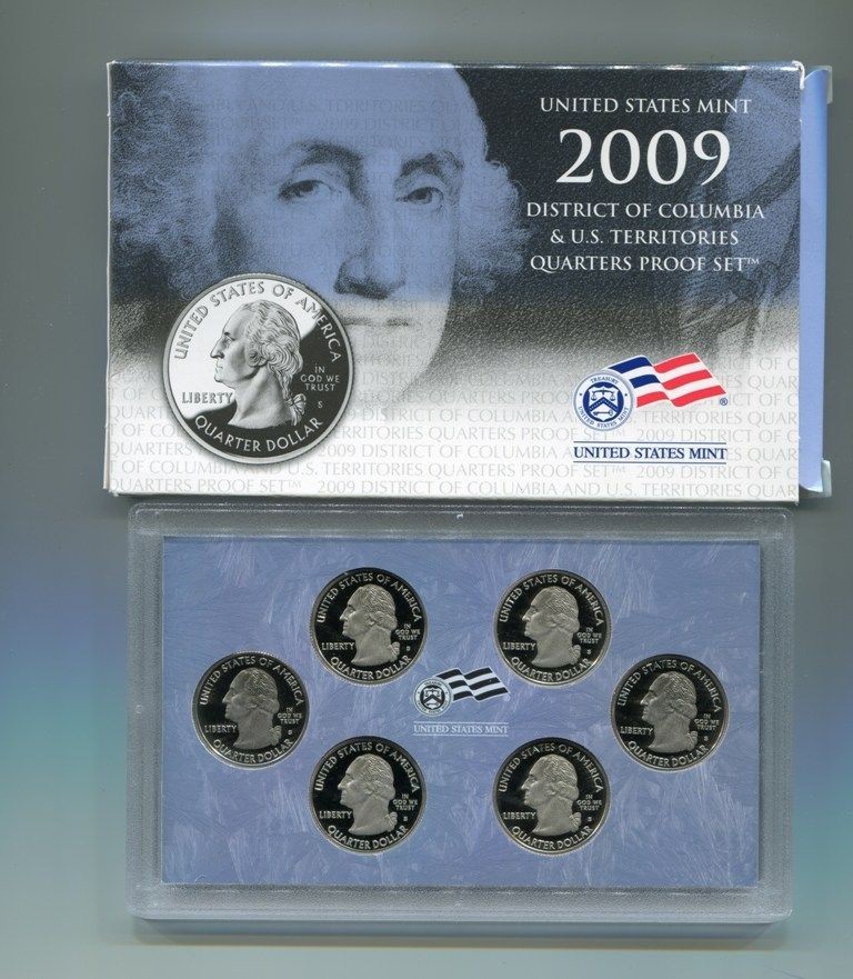 2009 US MINT DC & US TERRITORIES QUARTERS PROOF SET 