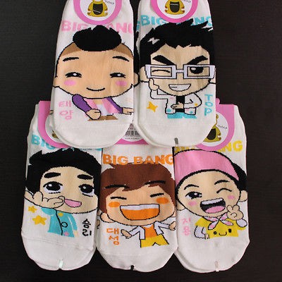   Korean super star character socks 5 pairs / bigbang / women / unisex