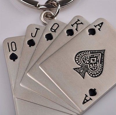 Speail gifts Playing card Keyring Keychain Key Chain Ring Poker keyfob 