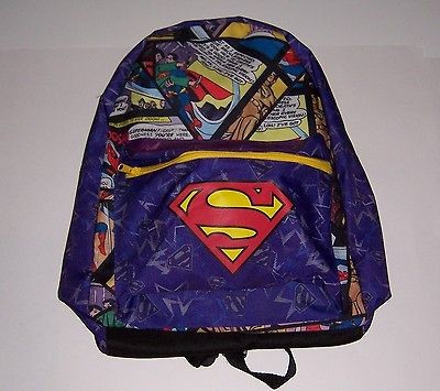 DC COMICS SUPERMAN BACKPACK VINTAGE THROWBACK GRAPHICS BRAND NEW WITH 