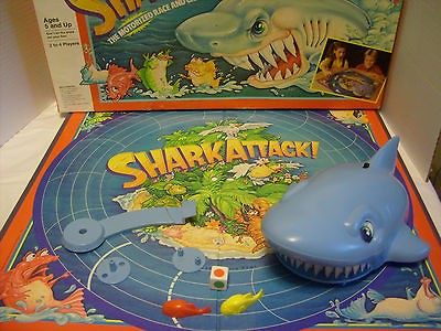 Shark Attack Board Game Milton Bradley 1988 read 