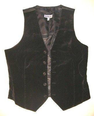 LE CHÂTEAU Vest sleeveless cardigan velours velvet BLACK Men Gothic 