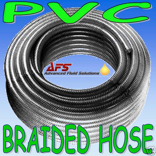 6mm 1/4 BRAIDED PVC HOSE CLEAR TUBING WATER AIR PIPE 1