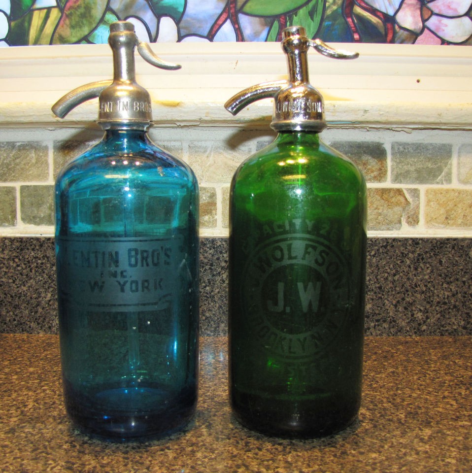 LENTIN BROS.AND WOLFSON BROKLYN SELTZER BOTTLES