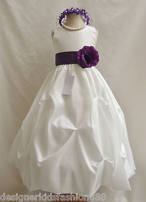   PURPLE LAPIS RECITAL WEDDING PAGEANT PARTY GOWN FLOWER GIRL DRESS