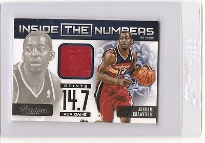 2012 13 PRESTIGE JORDAN CRAWFORD INSIDE THE NUMBERS RELIC #45 JERSEY