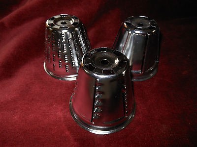 Set Of 3 Steel Salad Shred Slice Grate Cones N1 N2 N3 Mint Condition