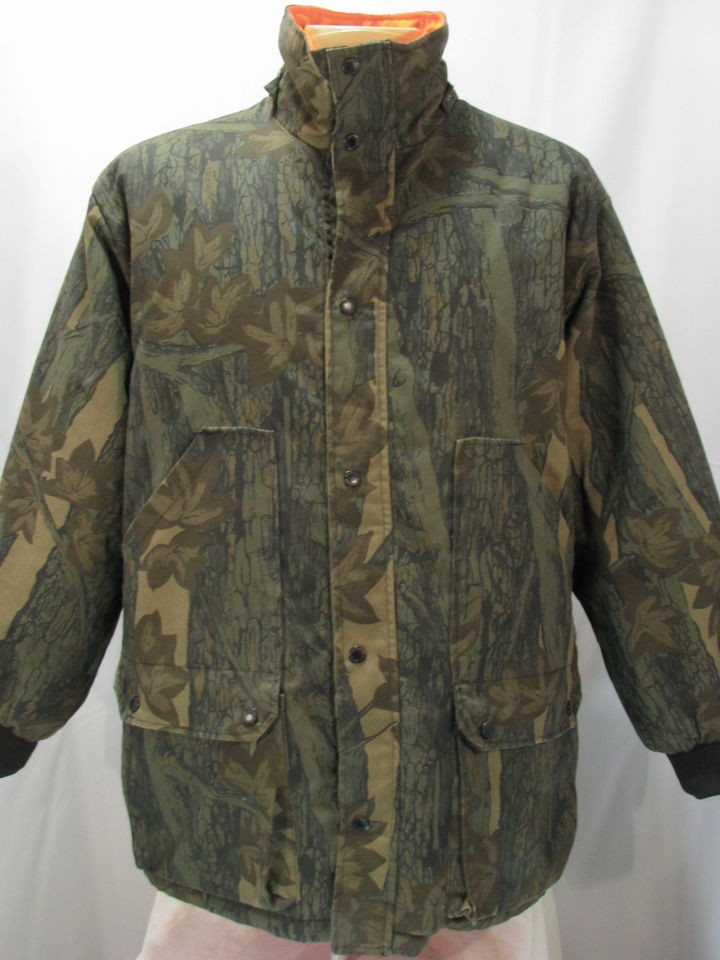 VTG Winchester Conceal Camo Deer Hunting Double Side Jacket Trebark 