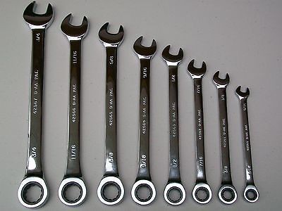 NEW Craftsman 8pc SAE Combination Flip Reverse Ratchet Wrench Set 