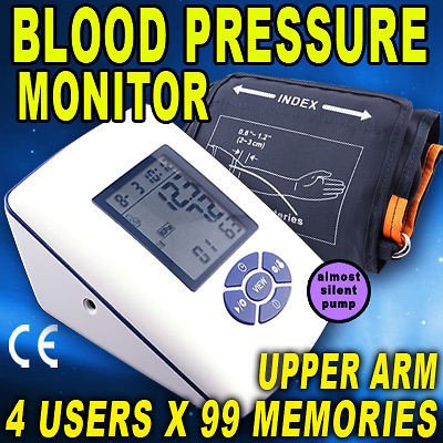   Large LCD Fully Automatic Upper Arm Blood Pressure Monitor Pulse Meter