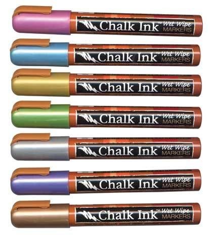Chalk Ink Liquid Chalk Markers  Metallic Set of Seven Colors #7 