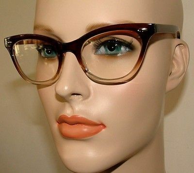 New Faux Horn Cat Eye Non Optical Clear Lens Retro Fashion Glasses