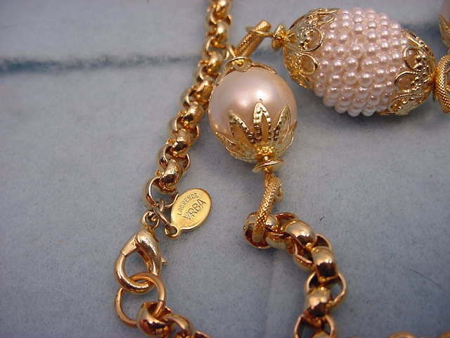   Rambaud Paris Gripoix Haute Couture Earring+Anne Klein Necklace