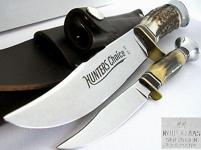   Crane Solingen Germany Hunters Choice 2 Set Knife Stag Handle Sheath