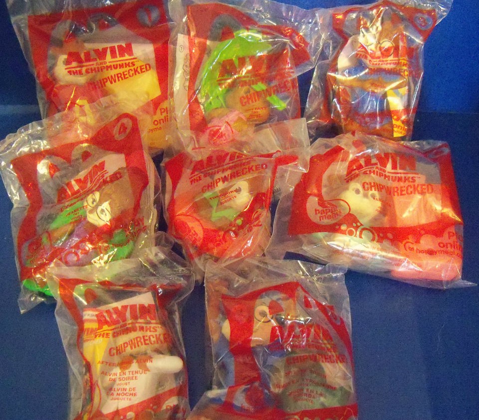 MCDONALDS 2011 ALVIN AND THE CHIPMUNKS TOYS THE MOVIE HAPPY MEAL SET 1 