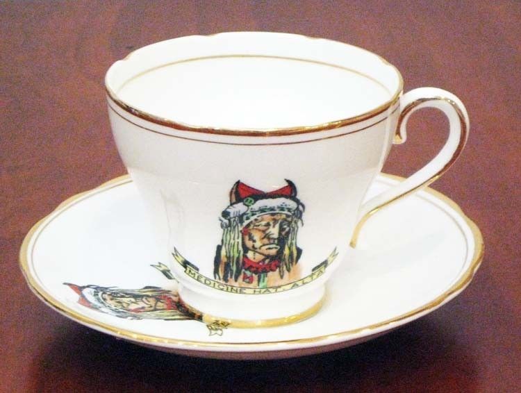 VINTAGE MEDICINE HAT ALTA SET TEA CUP SAUCER ROYAL ASCOT BONE CHINA 