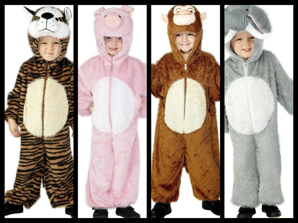 Childrens fancy dress animal onesie boys girls all in one playsuit age 