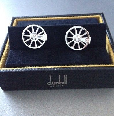 BNIB ALFRED DUNHILL MOVING SILVER CUFFLINKS * YACHT BOAT CAR CART 