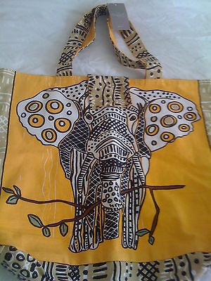 ANTHROPOLOGIE ORIGINALS HANDBAG/CANVAS TOTE ELEPHANT   NWT