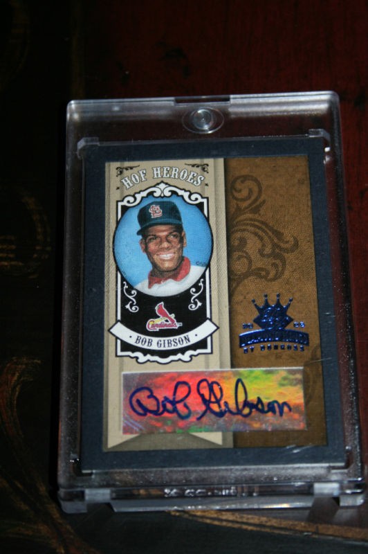 2005 Donruss DK Diamond Kings BLUE Bob Gibson Cardinals Auto /10