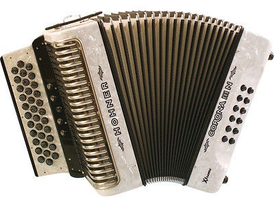 HOHNER ACORDEON GERMAN CORONA III N XTREME WHITE ADG 5 SWITCH BUTTON 