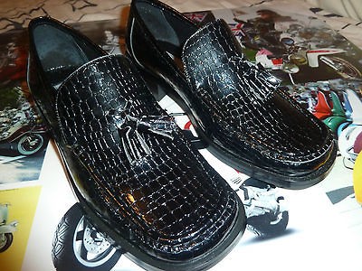 TASSLED LOAFERS SHOES MOCK CROCODILE SKINHEAD SKINGIRL SCOOTER MOD 