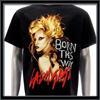 Sz M LADY GAGA T shirt Born This Way Sexy Star Pop Rock