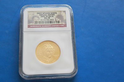 2007 W $10 Gold First Spouse ABIGAIL ADAMS UNC. MS 70