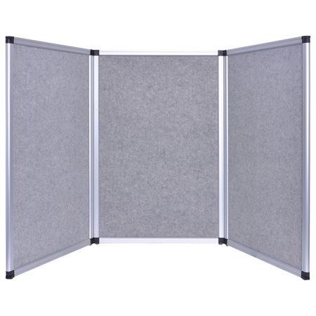 6ft Tabletop Folding 3 Panel Gray Trade Show Display Banner 