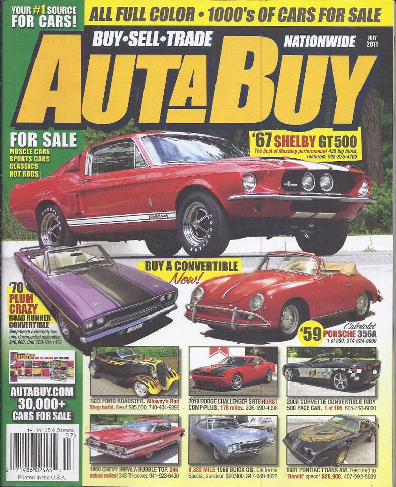 AUTA BUY MAGAZINE 1967 SHELBY GT500 CONVERTIBLE PORSCHE