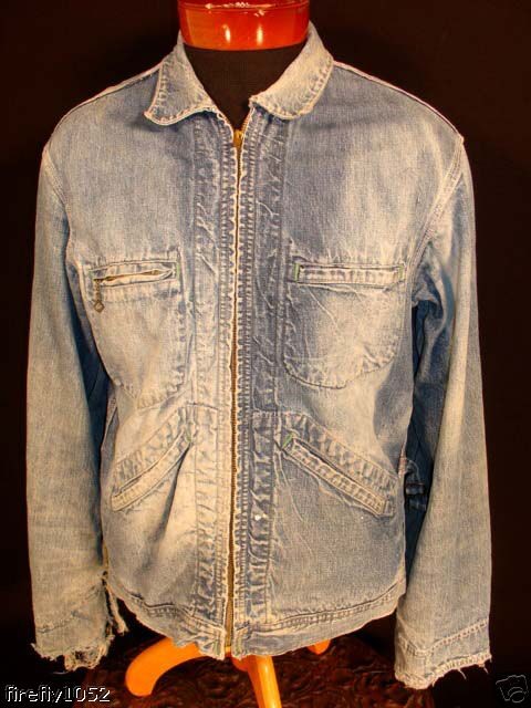 RARE VINTAGE 1940S OSHKOSH RAILROAD DENIM JACKET