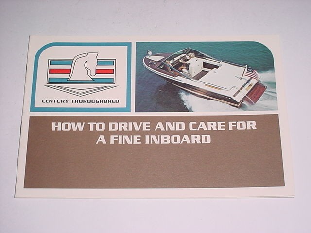 CENTURY BOAT~ORIGINAL 1970S INBOARD MANUAL~RESORTE​R