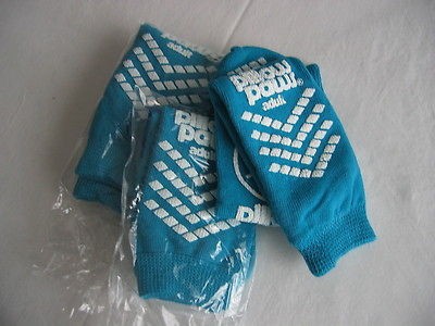 PILLOW PAWS TERRIES 3 PAIR TEAL TERRY ADULT SIZE NON SKID/SLIP SOCKS 