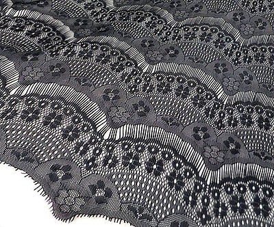 Lace Fabric Black Eyelash Soft Lace Wedding Fabric 59 width 1 yard