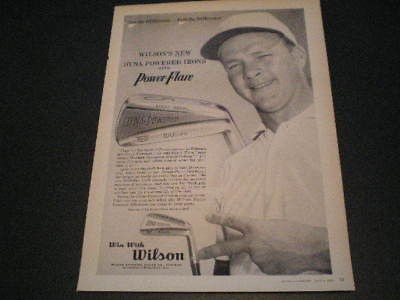 1960 Wilson Golfing Irons Ad Arnold Palmer