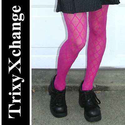 ITALIAN TIGHTS Pink Brown Black Fishnet Diamond Argyle