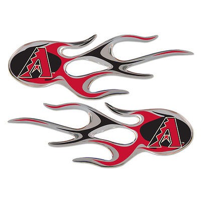 Arizona Diamondbacks MLB Micro Flames Auto Decal Sticker 2 pack 