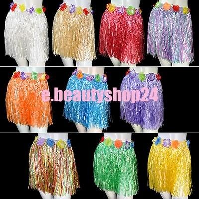 Adult & Kids Hawaiian Artificial Grass Skirt Hula Luau Fancy Dress 