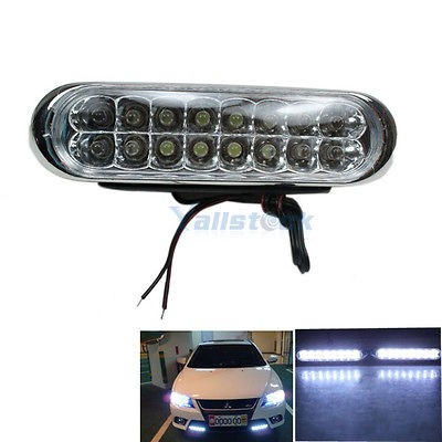 2Pcs Auto Car Truck Grille Universal Fog Aux 16 LED Light White