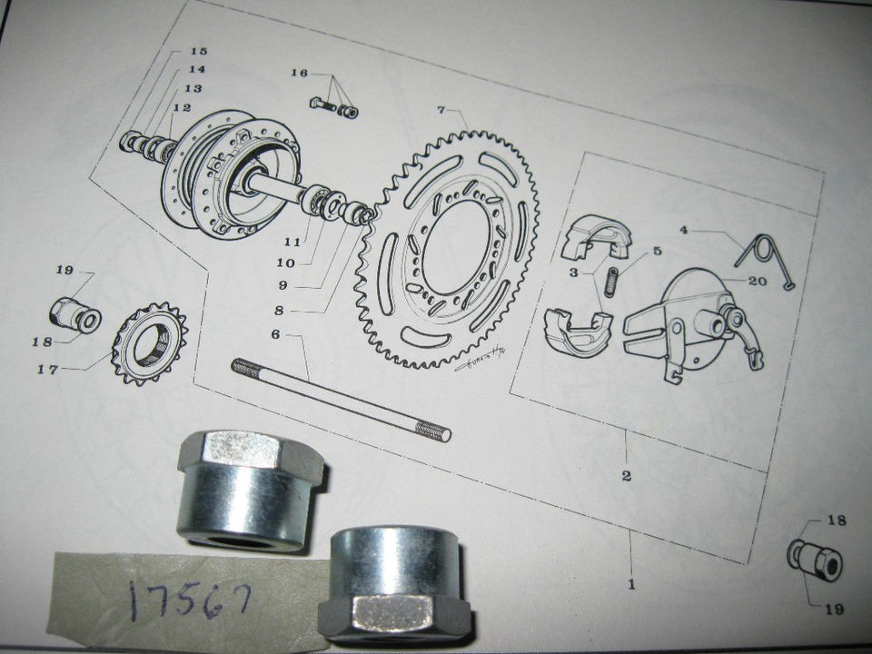 Motobecane Rear Wheel Axle Nut 40 50 NOS Mobylette Moped Moby 17567