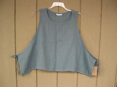 NEW Bryn Walker Overpiece, Zoe Vest, Textured Linen, Sky Blue, Side 