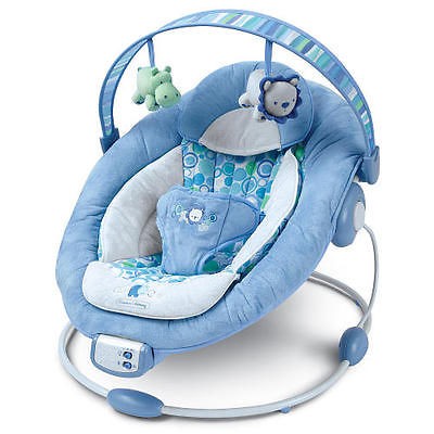 blue bouncy chair